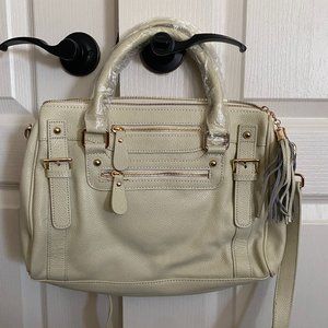 New Erica Anenberg satchel and crossbody. Cream leather.